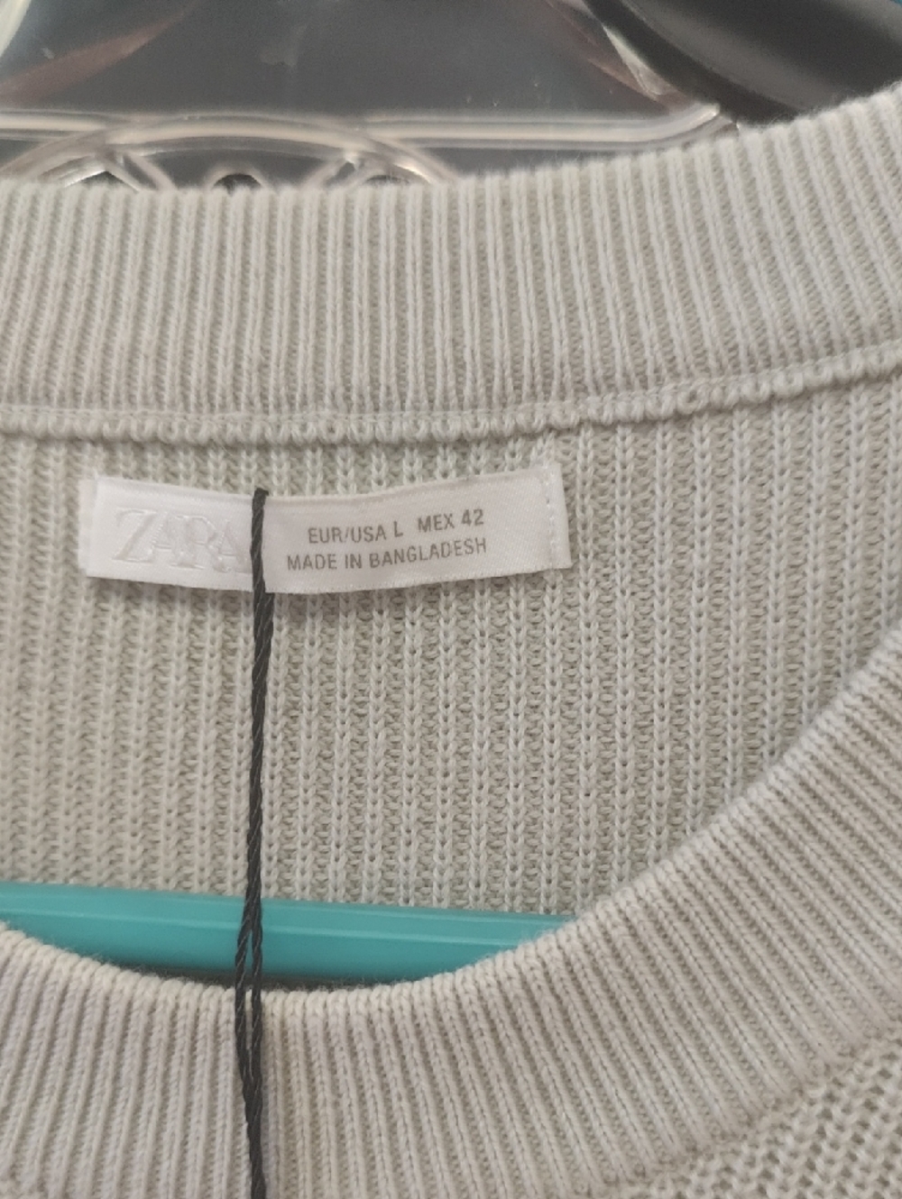 Zara Light Sage Short-Sleeve Knit Crew Shirt - Picture 3 of 7